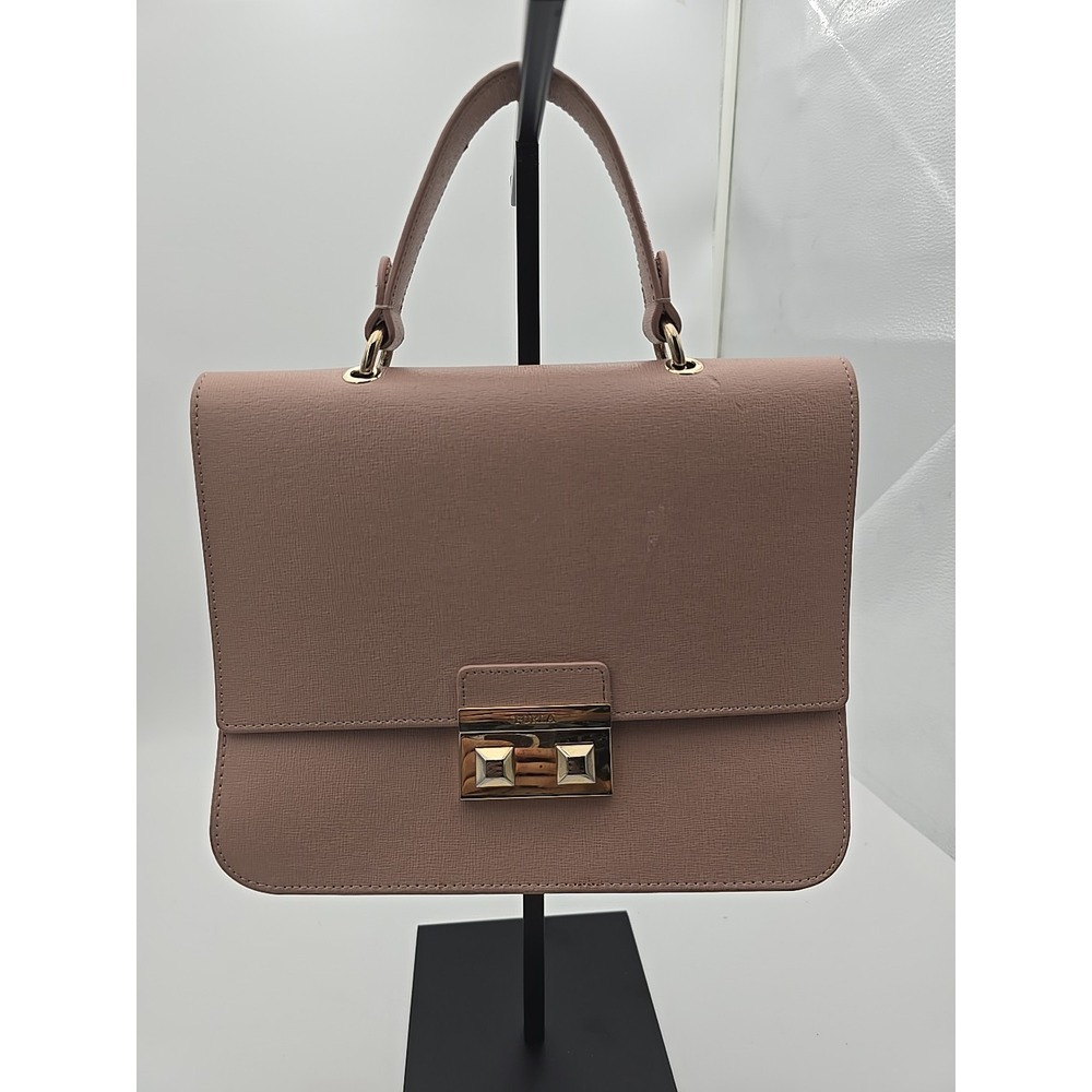 FURLA‎ Shoulder Bag -- PNK Beige Metropolis Vintage EUC Clean Handle Crossbody